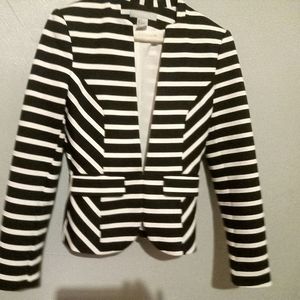 Stripped Jacket white and black  color
